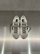 Golden Goose - Super-Star donna in pelle bianca con stella e talloncino in glitter testa di moro