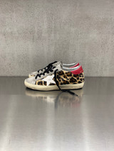 Golden Goose - Super-Star donna in pelle e cavallino leo con talloncino rosso
