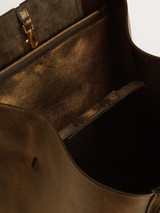Golden Goose - 24/7 Bag North South in pelle distressed di colore nero con manici regolabili