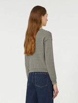 Max Mara Weekend - Maglia girocollo in cotone a righe panna e blu