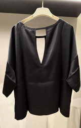8PM - Blusa Lucca in raso di viscosa nera