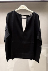 8PM - Blusa Lucca in raso di viscosa nera