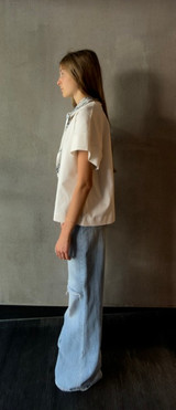 8PM - T-shirt manica corta in jersey di cotone con foulard in viscosa stampa bandana