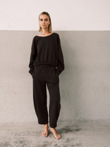 8PM - Pantaloni Rio De Janeiro in felpa di cotone moka