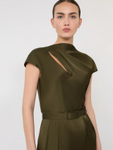 Max Mara Studio - Tuta Vespa in envers satin verde muschio