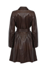 Max Mara Studio - Trench Amaca in pelle di agnello marrone