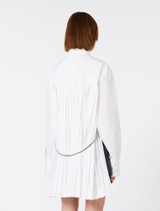 Sportmax - Over shirt con dettaglio plissé bianca