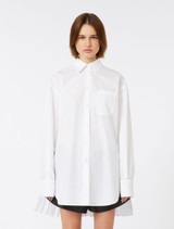 Sportmax - Over shirt con dettaglio plissé bianca