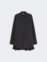 Sportmax - Over shirt con dettaglio plissé nera