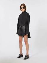 Sportmax - Over shirt con dettaglio plissé nera