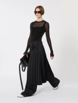 Sportmax - Gonna plissettata in gabardina nera