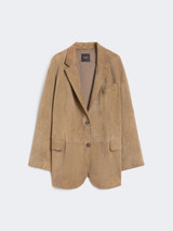 Max Mara Weekend - Blazer Cedro monopetto in suede fango