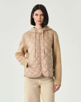 Max Mara Weekend - Giacca Edito con cappuccio in jersey e tela antigoccia imbottita beige