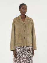 Max Mara Weekend - Giacca crop Palchi in suede fango