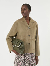Max Mara Weekend - Giacca crop Palchi in suede fango
