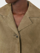 Max Mara Weekend - Giacca crop in suede fango