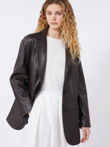 Max Mara Weekend - Blazer over in pelle marrone
