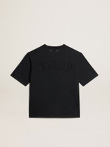 Golden Goose - T-shirt di colore nero lavato con logo reverse sul retro - Jersey Capsule