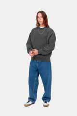 Carhartt - Felpa Nelson Sweatshirt Black Garment dyed