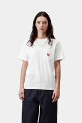 Carhartt - T-Shirt W' S/S Pocket Heart  White / Red