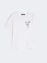 Max Mara Weekend - T-shirt in jersey con grafica bianca