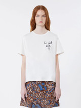 Max Mara Weekend - T-shirt in jersey con grafica bianca