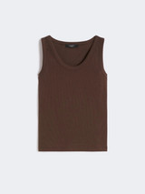 Max Mara Weekend - Top Multi in cotone stretch cioccolato