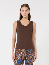 Max Mara Weekend - Top Multi in cotone stretch cioccolato