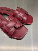 Bibi Lou - Ciabattina bassa in pelle bordeaux