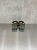 Bibi Lou - Ciabattina bassa in pelle verde militare