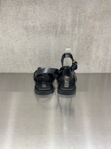 Bibi Lou - Sandalo infradito basso in pelle nera con dettaglio oro