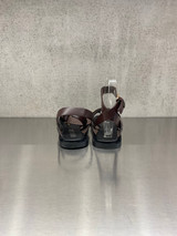 Bibi Lou - Sandalo infradito basso in pelle marrone con dettaglio oro