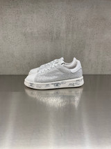 Premiata - Sneakers Belle in pelle bianca e strass argento