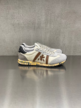 Premiata - Sneakers Lucy in tessuto tecnico burro e pelle grigio polvere