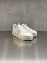 Premiata - Sneakers Micol in pelle bianca e logo rosa