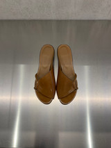 Roberto Del Carlo - Sabot con tacco in pelle lucida noce