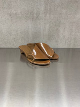 Roberto Del Carlo - Sabot con tacco in pelle lucida noce