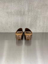 Roberto Del Carlo - Sabot con tacco in pelle lucida noce