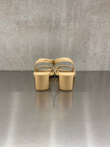 Roberto Del Carlo - Sandalo in pelle verniciata beige con fasce incrociate