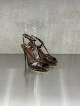 Sergio Levantesi - Sandalo Ranya in pelle pitonata moro