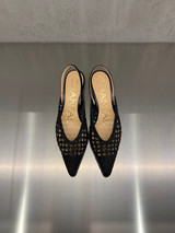 Chantal - Slingback in pelle intrecciata nera