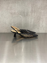 Chantal - Slingback in pelle intrecciata nera