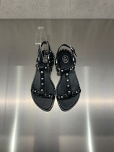 ASH - Sandalo Flat Podium in pelle nera