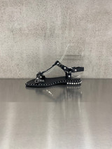 ASH - Sandalo Flat Podium in pelle nera