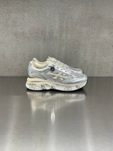 Premiata - Sneakers Moerund in pelle e tessuto tecnico argento