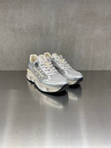Premiata - Sneakers Moerund in pelle e tessuto tecnico argento