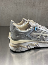 Premiata - Sneakers Moerund in pelle e tessuto tecnico argento