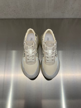 Premiata - Sneakers Lauryn in pelle e tessuto tecnico beige con dettagli pitonati