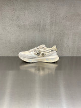 Premiata - Sneakers Lauryn in pelle e tessuto tecnico beige con dettagli pitonati