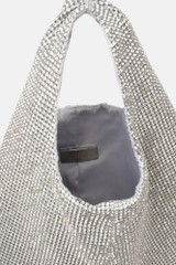 Twenty Fourhaitch - Handbag Parks realizzata in maglia strass color argento
